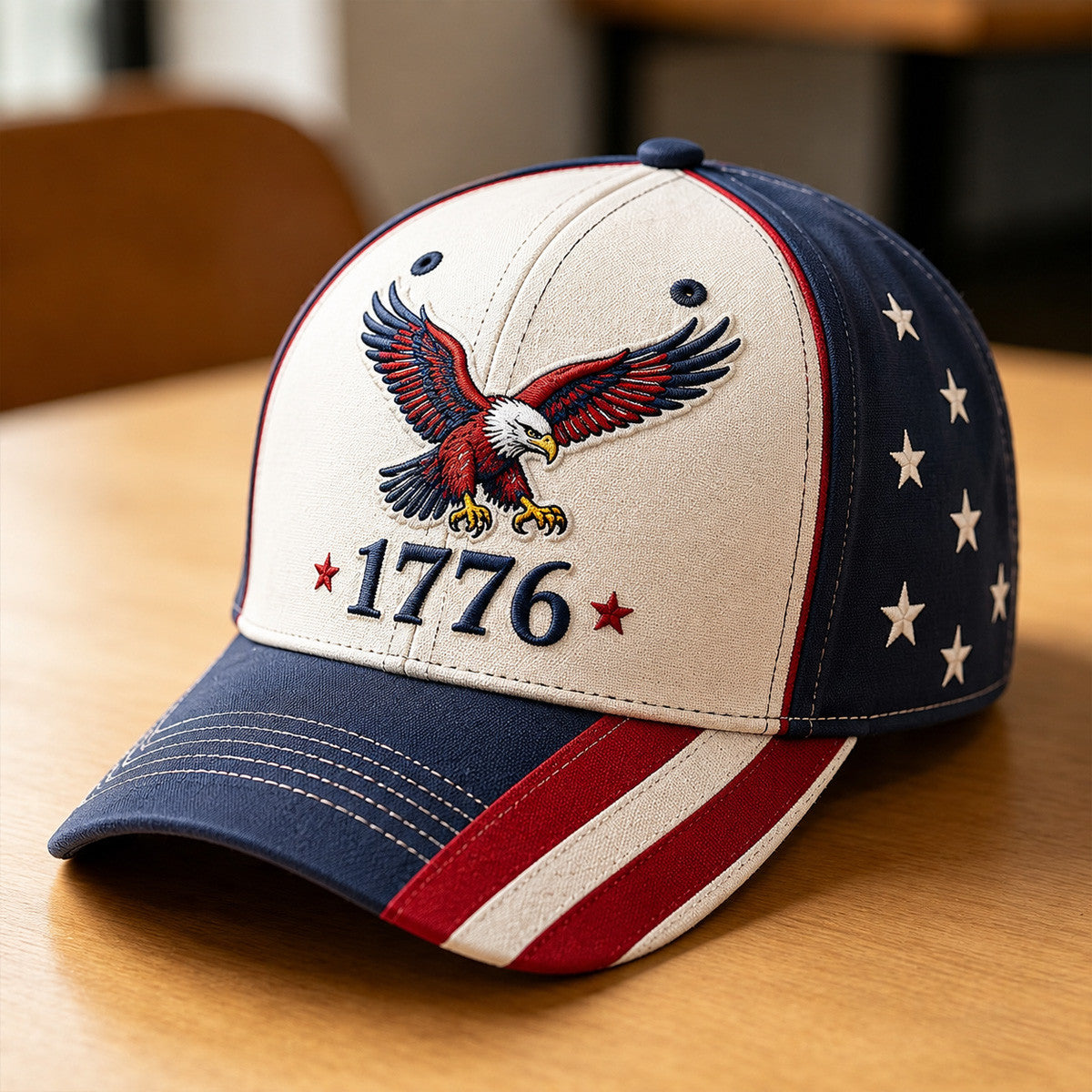 1776 Eagle USA Flag Printed Baseball Cap Patriotic Father’s Day Gift for Dad Grandpa Men American Independence Day Hat
