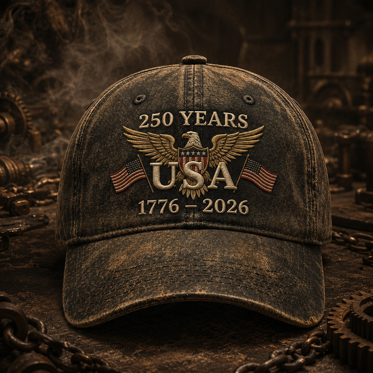 USA 250 Years Printed Cap Father’s Day Gift for Dad, Patriotic Eagle Flag Hat, 1776 2026 America Anniversary Gift