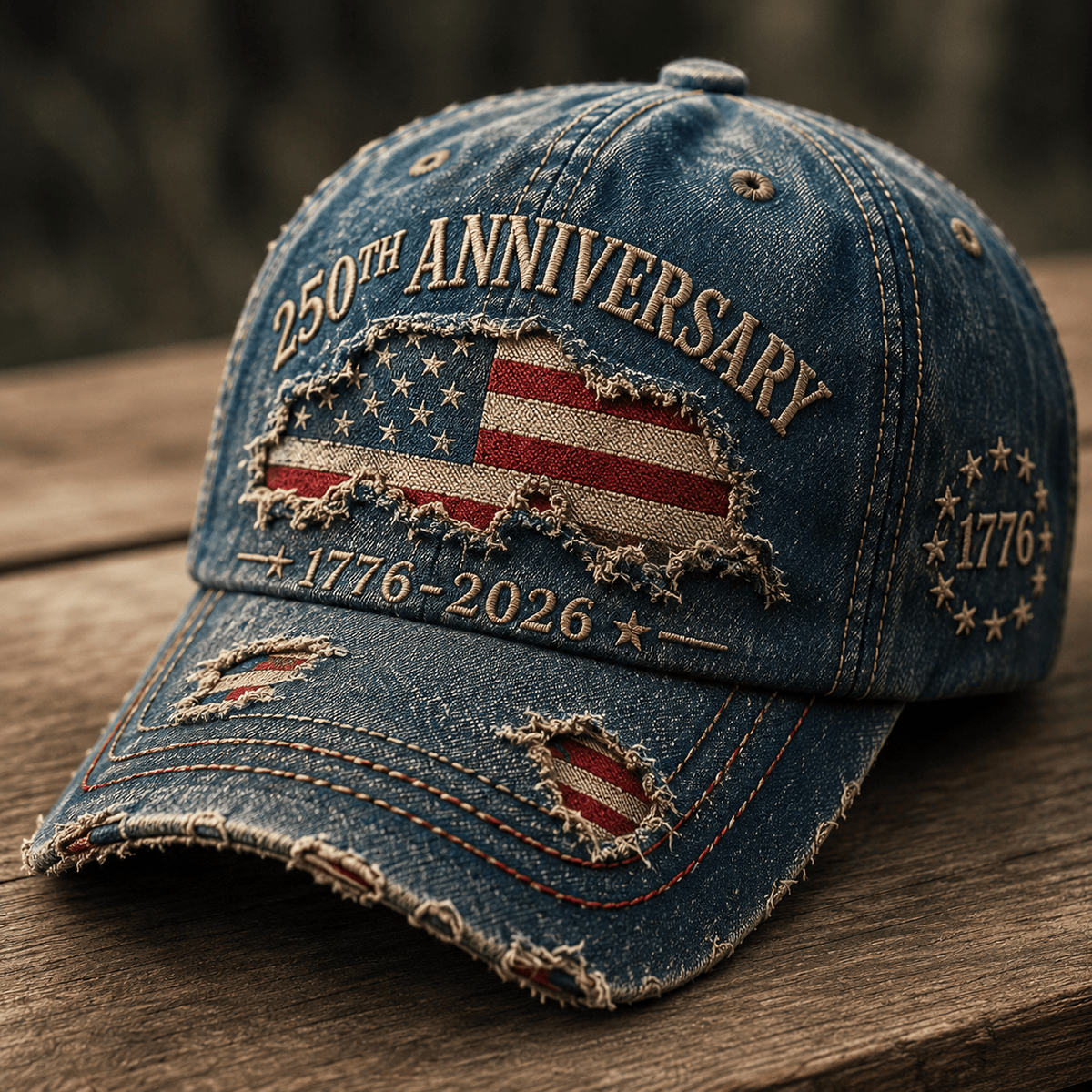 250th Anniversary Printed Cap, 1776–2026 Patriotic American Flag Hat, USA 250 Years Gift for Men, Independence Day Dad Gift