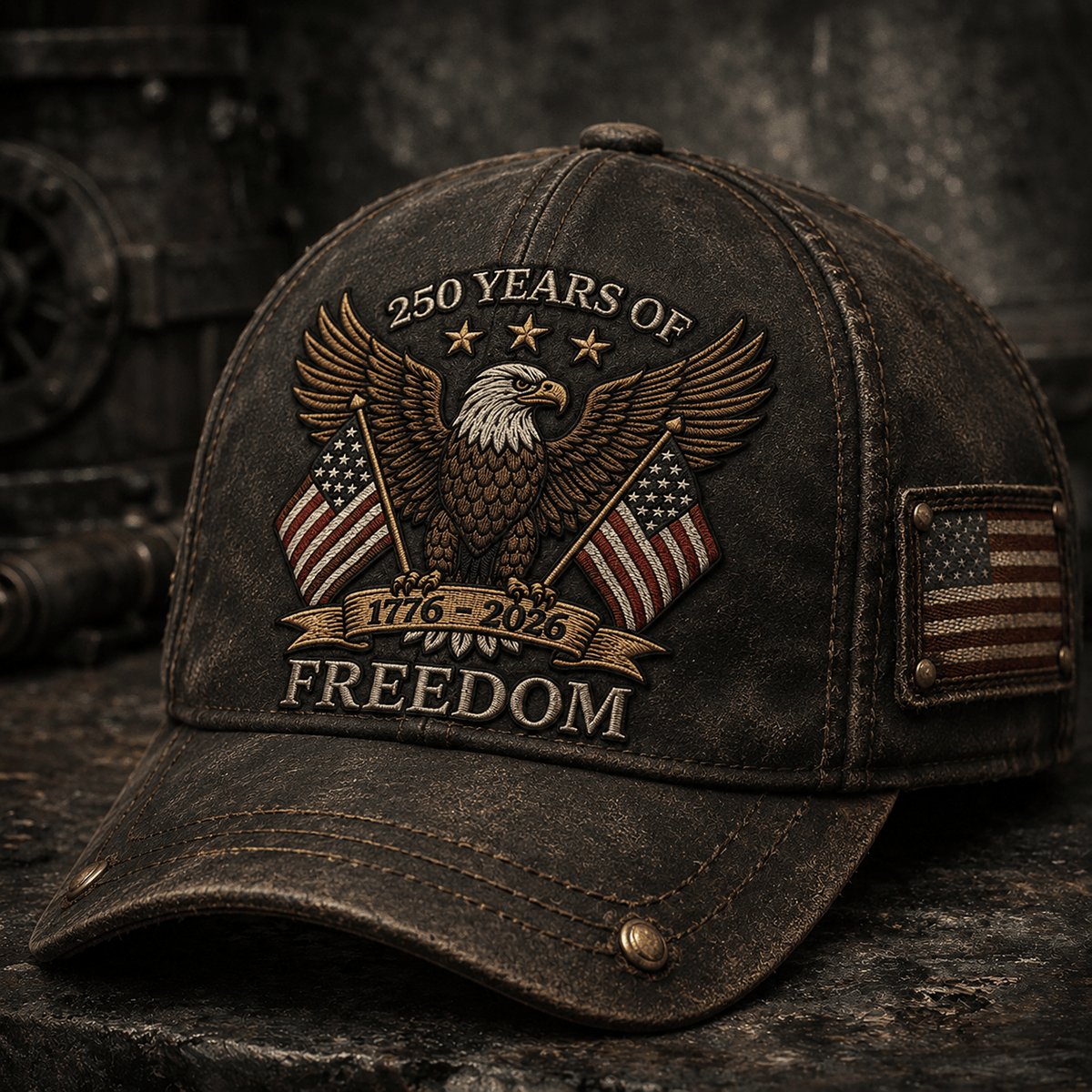 250 Years Of Freedom 1776-2026 Printed Cap Patriotic Eagle USA Flag Hat Gift for Father’s Day Veterans America