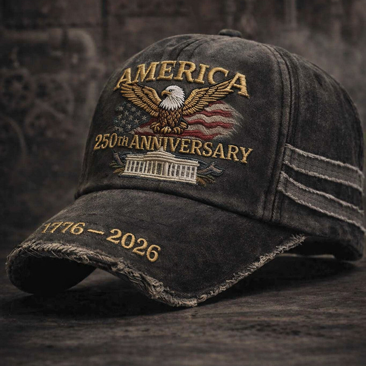 America 250th Anniversary Vintage Patriotic Eagle Cap 1776-2026 Independence Day Gift For Men & Women Dad Grandpa