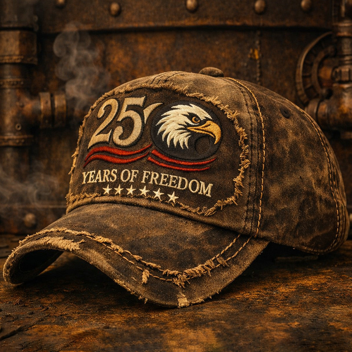 250 Years Of Freedom Eagle Printed Vintage Hat Patriotic Gift for Men American Freedom Baseball Cap