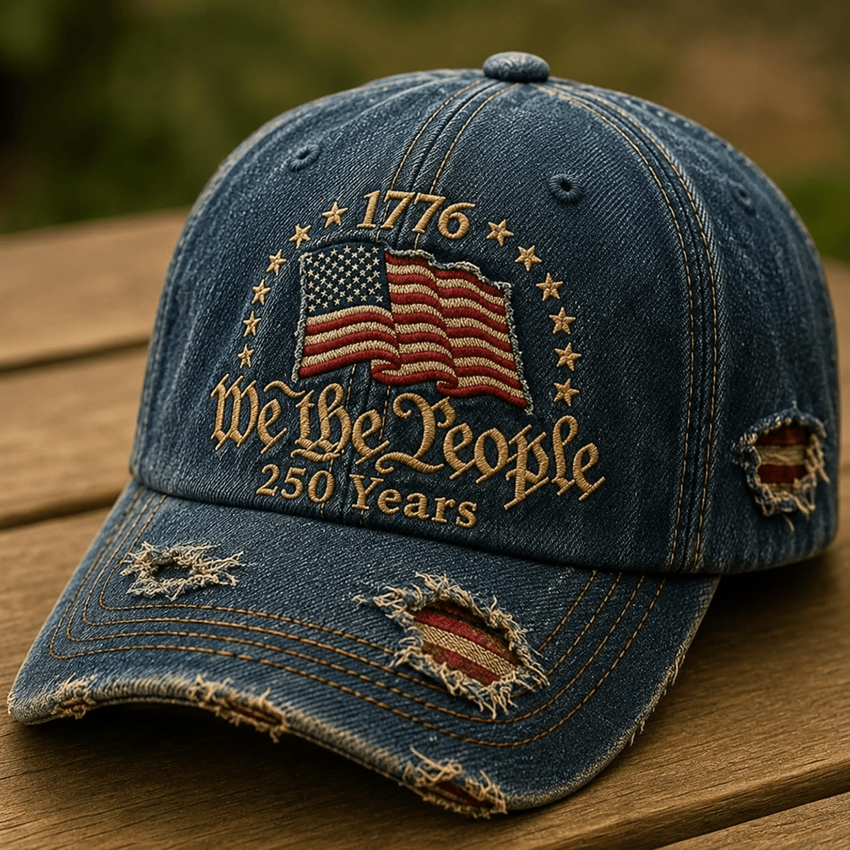 1776 We The People 250 Years Printed Vintage Cap Patriotic Father’s Day Gift for Dad USA Flag Trucker Hat