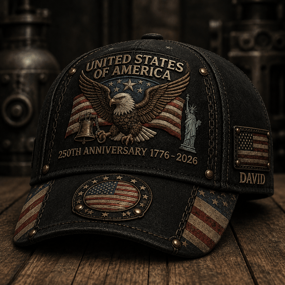 United States Of America 250th Anniversary 1776-2026 Printed Cap Patriotic USA Flag Father’s Day Gift for Dad Veteran Hat