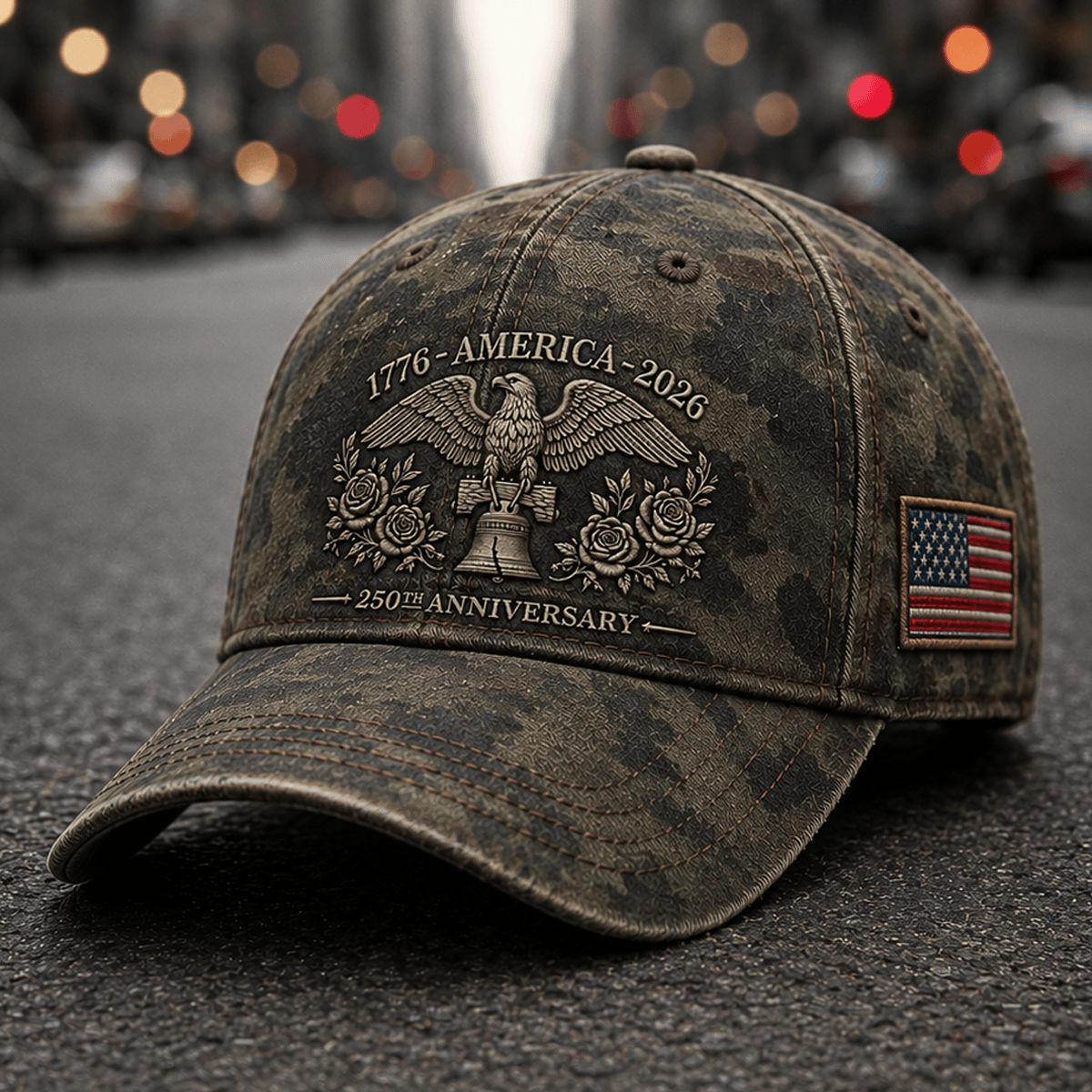 1776 America 2026 250th Anniversary Printed Cap Patriotic Eagle Liberty Bell USA Flag Hat Father’s Day Gift