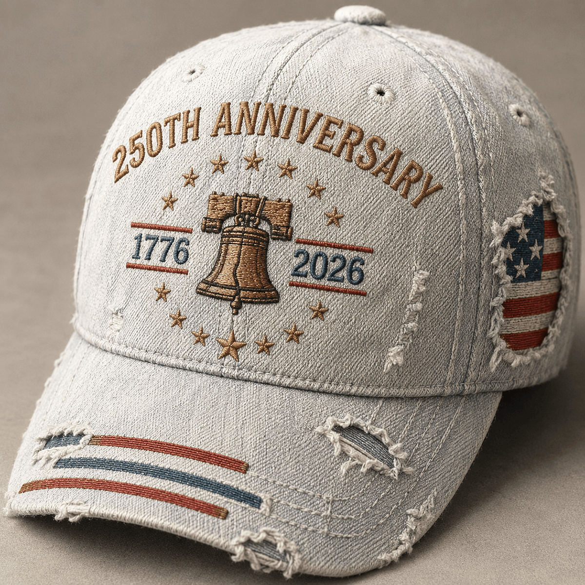 250th Anniversary 1776 2026 Printed Cap Patriotic USA Flag Hat Independence Day Gift for Dad Father’s Day Vintage Baseball Cap