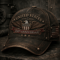 United States 250th Anniversary Printed Cap Patriotic Eagle Hat 1776-2026 America Birthday Father’s Day Gift for Dad Veteran