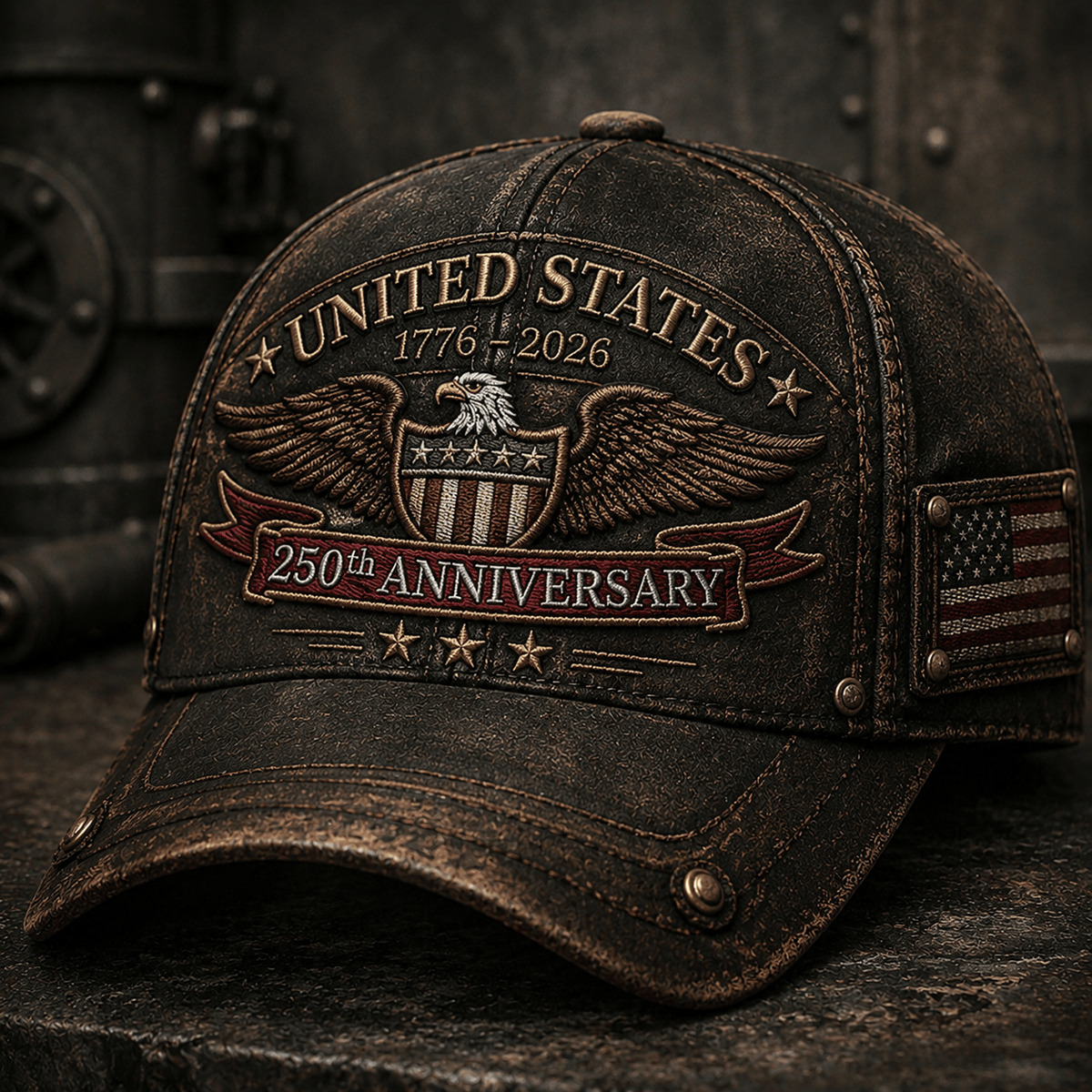 United States 250th Anniversary Printed Cap Patriotic Eagle Hat 1776-2026 America Birthday Father’s Day Gift for Dad Veteran
