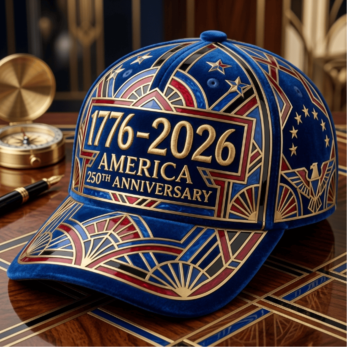1776-2026 America 250th Anniversary Printed Cap Patriotic USA Celebration Hat Independence Day Father’s Day Gift for Dad Veteran