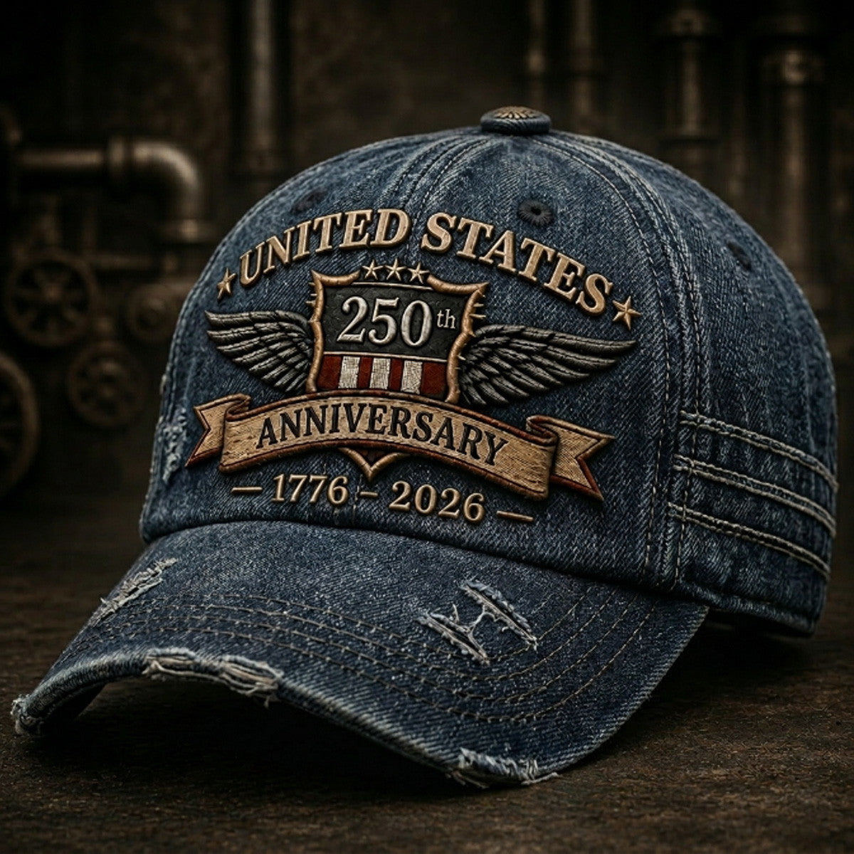 United States 250th Anniversary 1776-2026 Printed Cap Patriotic USA Heritage Hat Father's Day Gift for Dad Veteran Grandpa