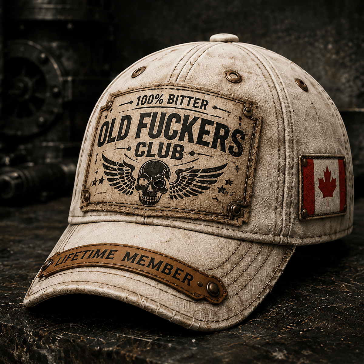 Old Fuckers Club Lifetime Member Printed Cap Canada Flag Hat Funny Grandpa Gift for Dad Father’s Day Retirement Gift