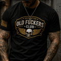 Old Fuckers Club Printed T-Shirt Skull Wings Graphic Funny Grandpa Gift for Dad Father’s Day Birthday Gift for Men Printed Tee