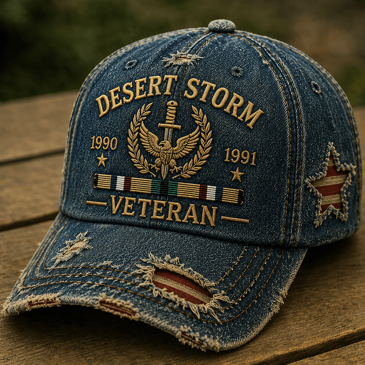 Desert Storm Veteran 1990 1991 Printed Cap Patriotic USA Military Hat Gulf War Veteran Gift for Dad Father’s Day Trucker Cap