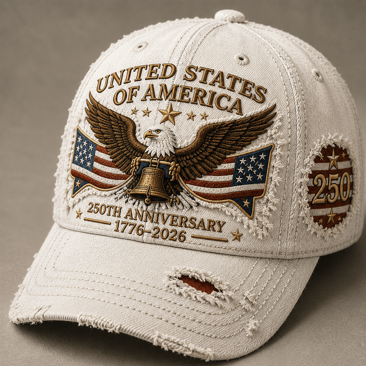 United States of America 250th Anniversary 1776-2026 Printed Cap Patriotic Eagle USA Flag Hat America 250 Father’s Day Gift