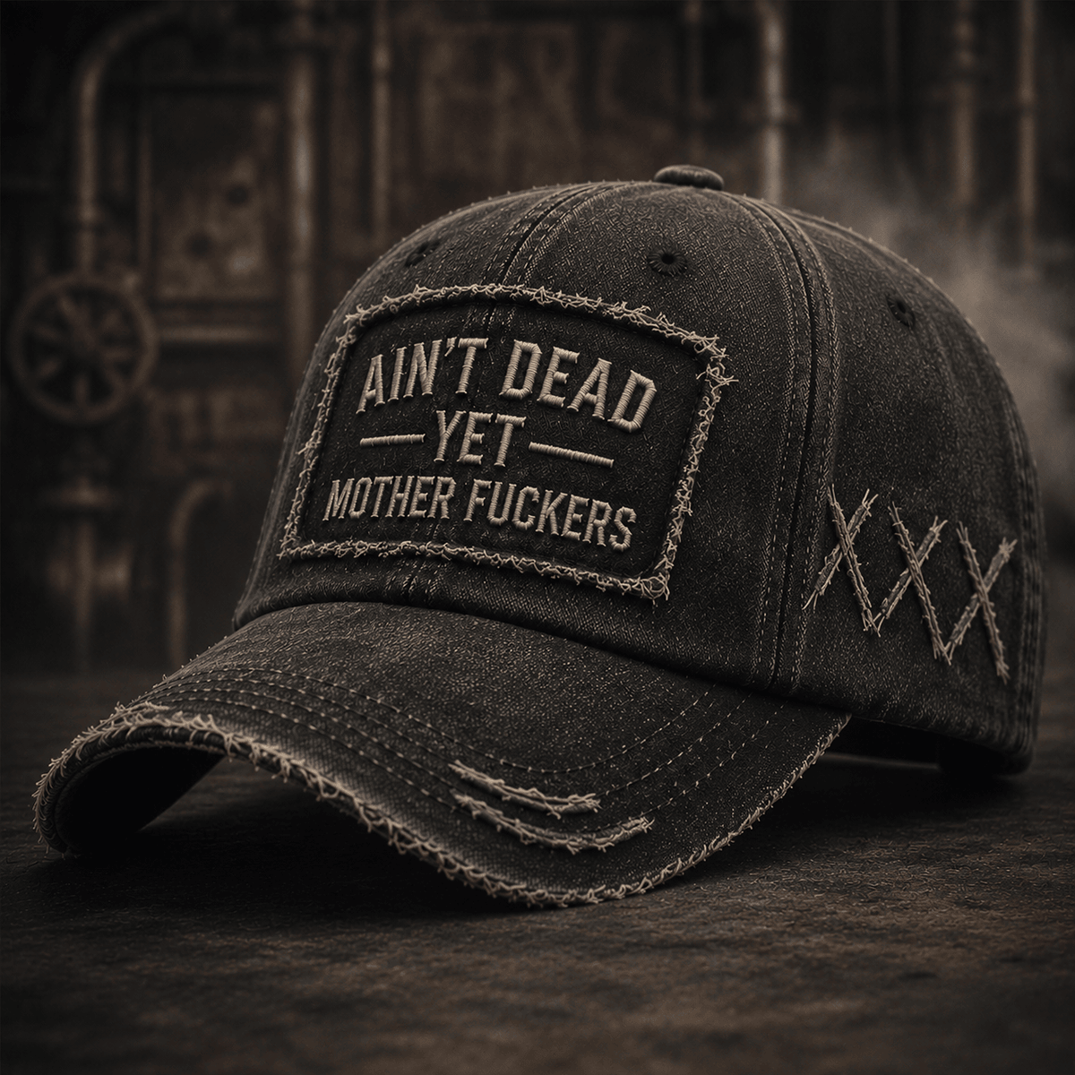 Ain’t Dead Yet Mother Fuckers Printed Cap Funny Grandpa Hat Gift for Dad Father’s Day Trucker Cap Birthday Gift for Men