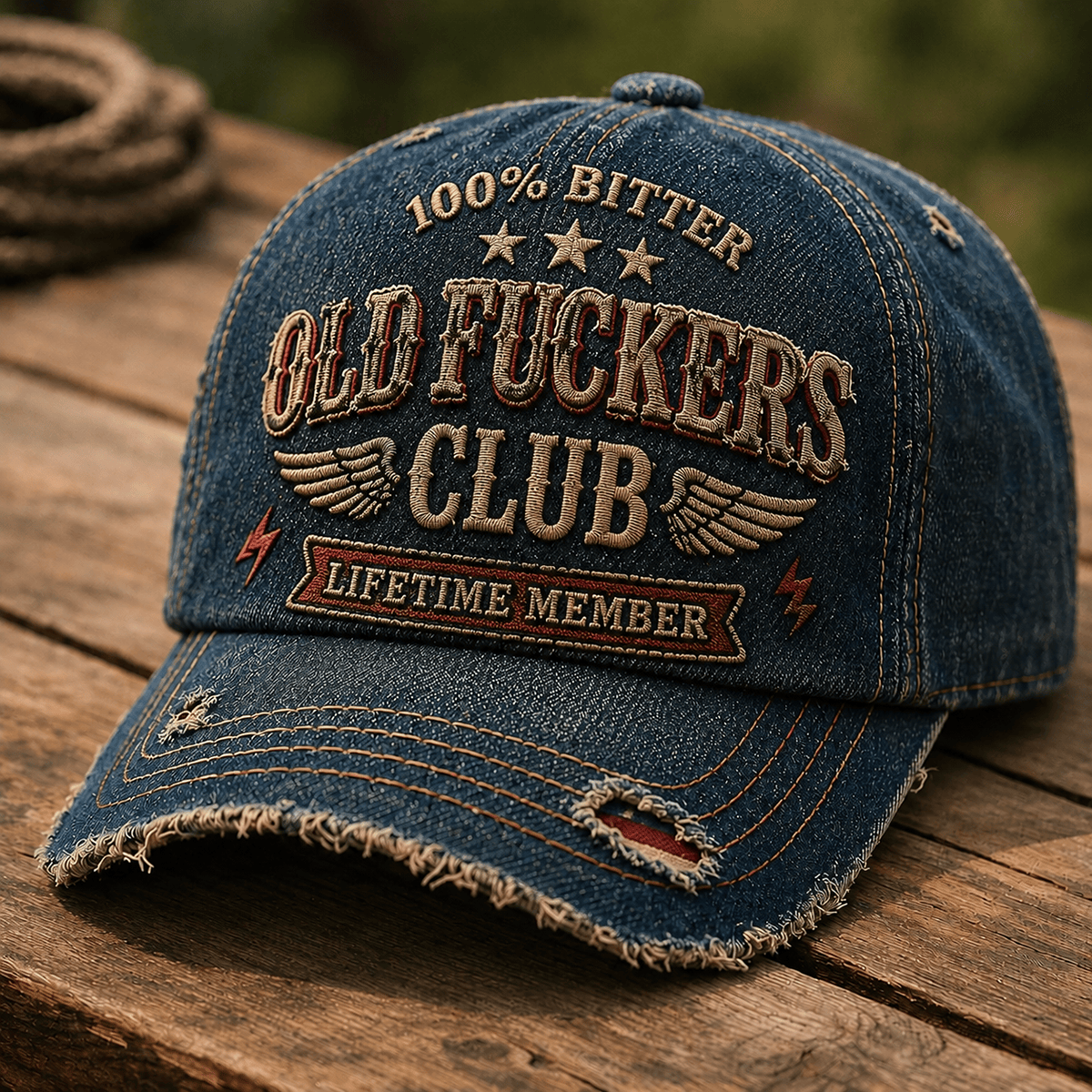 Bitter Old Fuckers Club Lifetime Member Printed Cap Funny Grandpa Hat Gift for Dad Father’s Day Vintage Trucker Style Cap