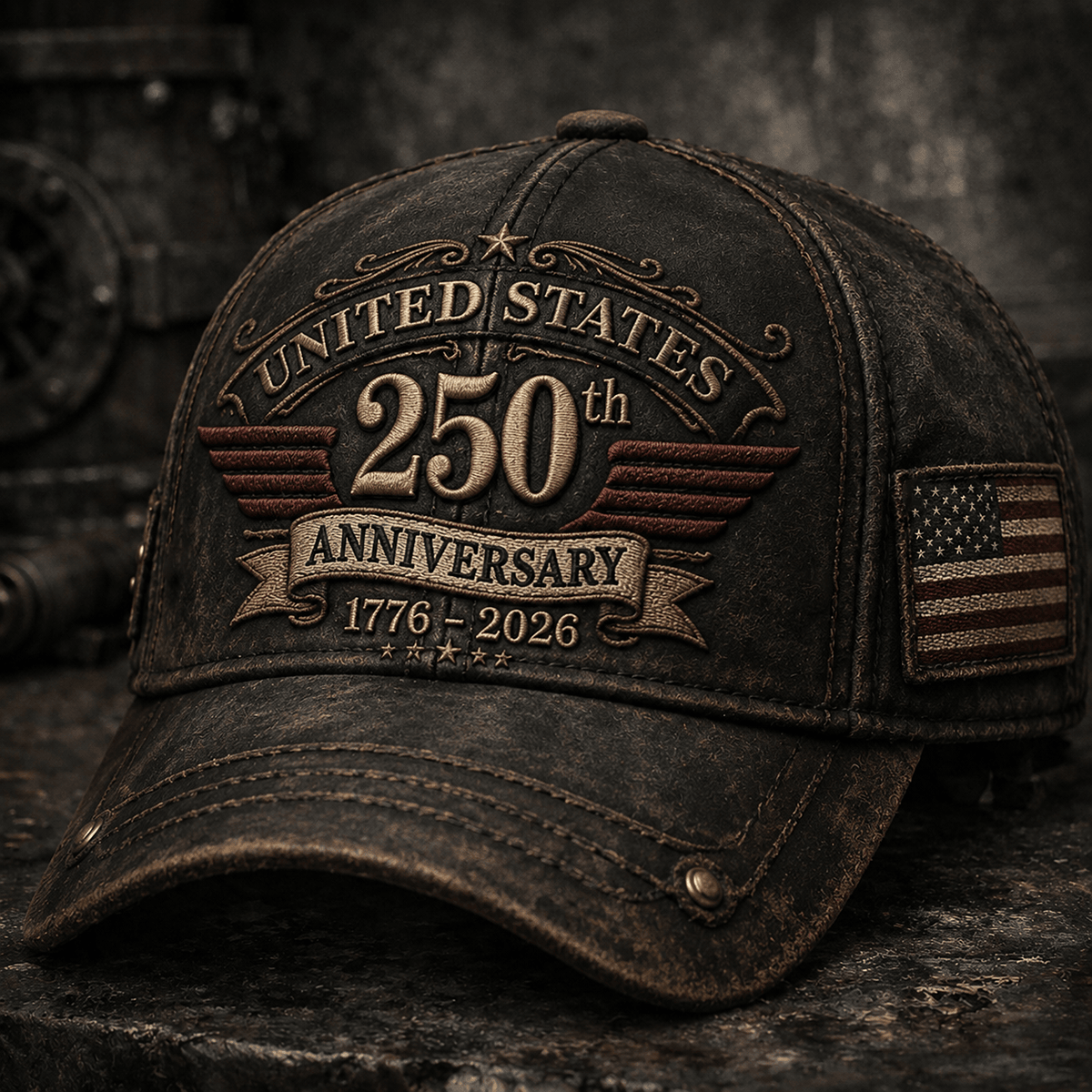 United States 250th Anniversary 1776–2026 Printed Cap Patriotic USA Flag Trucker Hat Independence Day Gift for Dad Father’s Day