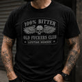 Bitter Old Fuckers Club Lifetime Member Printed T-Shirt Skull Wings Biker Father's Day Gift for Dad Grandpa Men