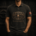 Old Fuckers Club Lifetime Member Printed Polo Shirt Funny Skull Graphic for Men Grandpa Gift Father’s Day Gift Canada Flag