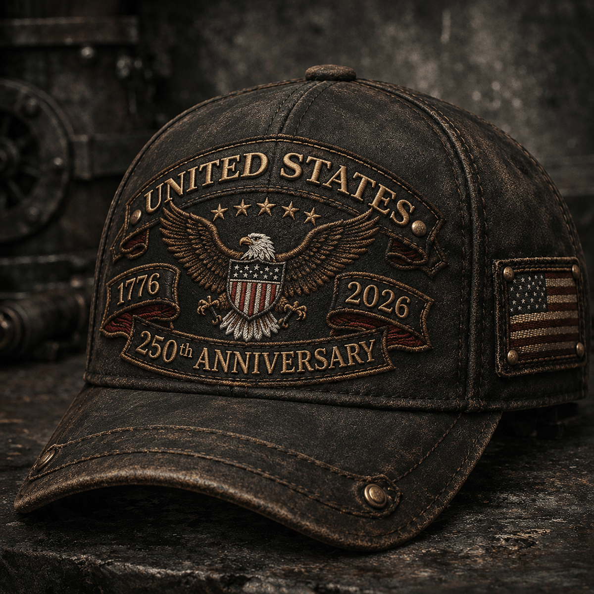 United States 1776 2026 250th Anniversary Printed Cap Patriotic Eagle USA Flag Hat Veteran Gift for Dad Father’s Day Independence Day