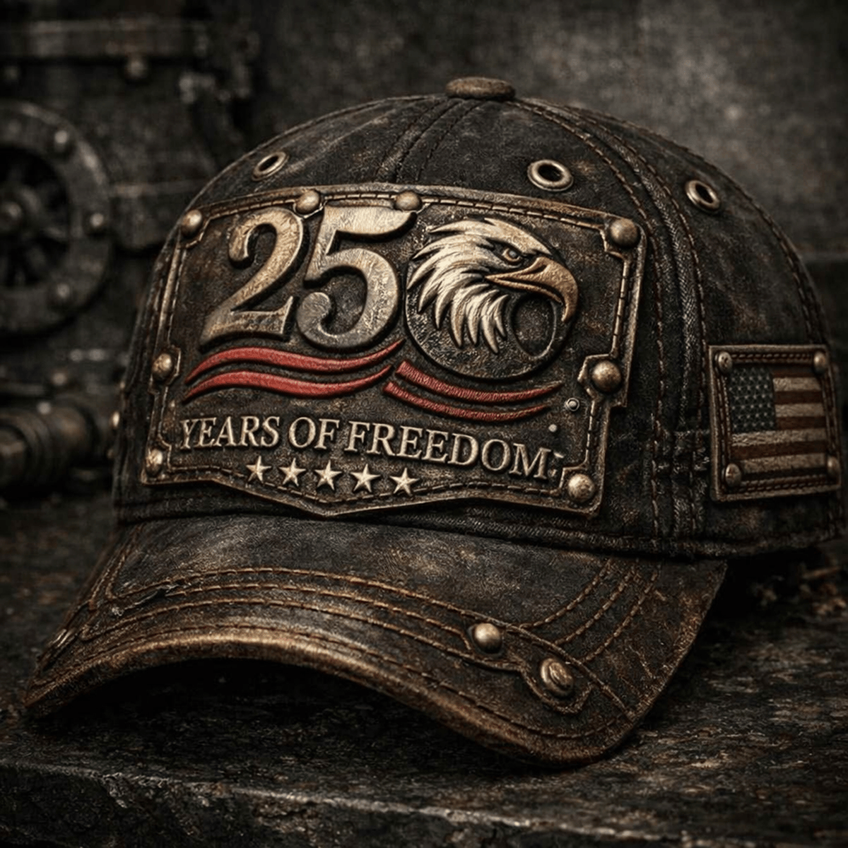 250 Years Of Freedom Printed Cap Patriotic Eagle USA Flag Hat 250th Anniversary Independence Day Gift for Dad Veteran