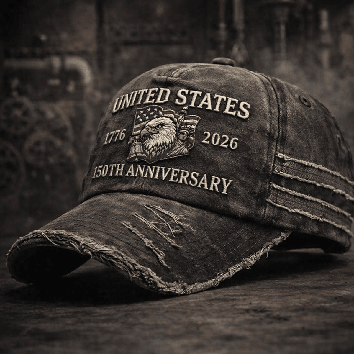 United States 1776 2026 250th Anniversary Printed Cap Patriotic Eagle USA Flag Trucker Hat Independence Day Father's Day Gift for Dad