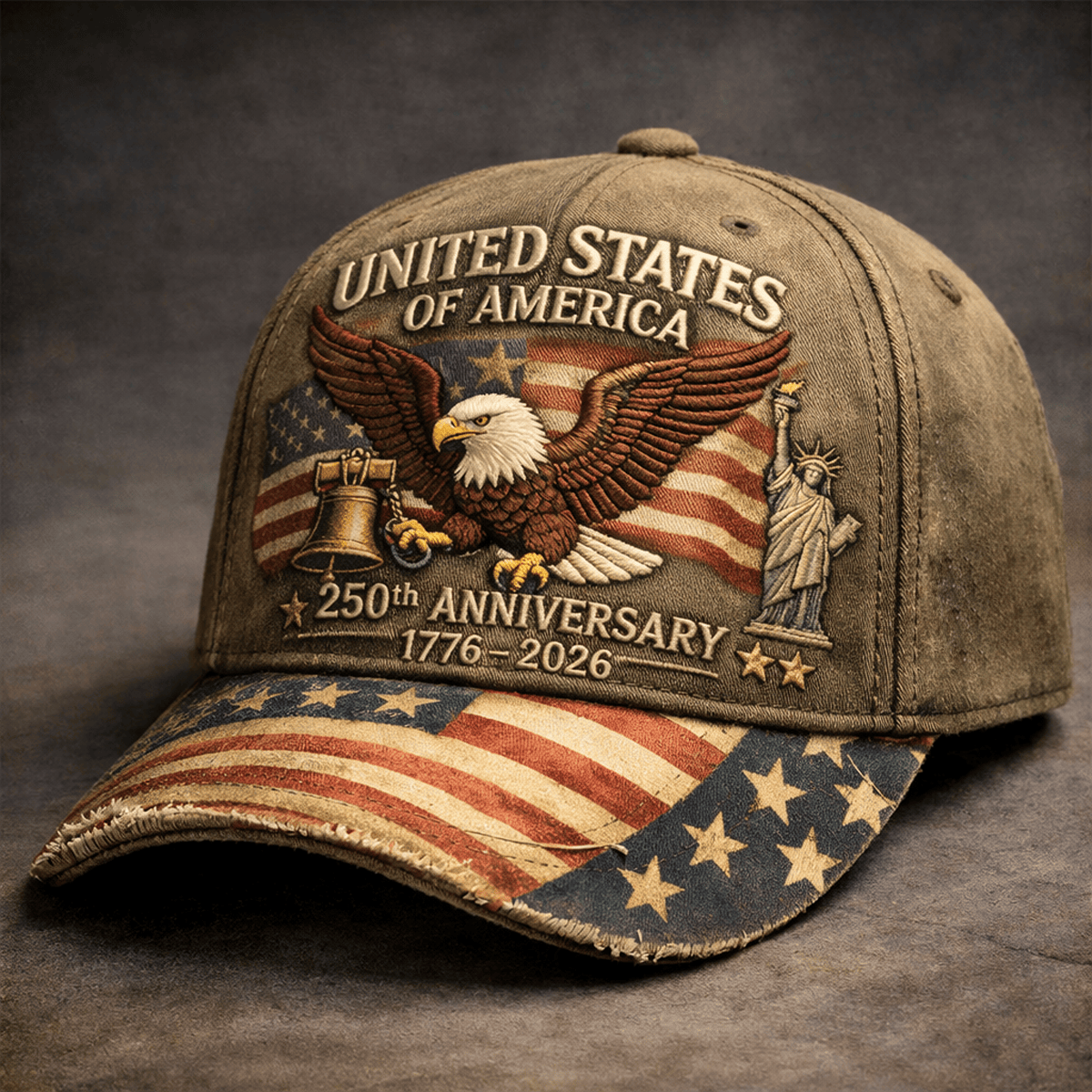 United States Of America 250th Anniversary 1776–2026 Printed Cap, Patriotic Eagle USA Flag Hat, Independence Day Father's Day Gift