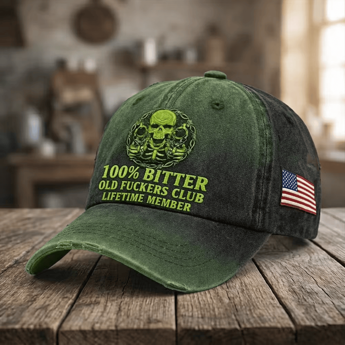 Old Fuckers Club Lifetime Member Printed Cap Father’s Day Gift for Dad Grandpa Skull Vintage Baseball Hat Patriotic Gift