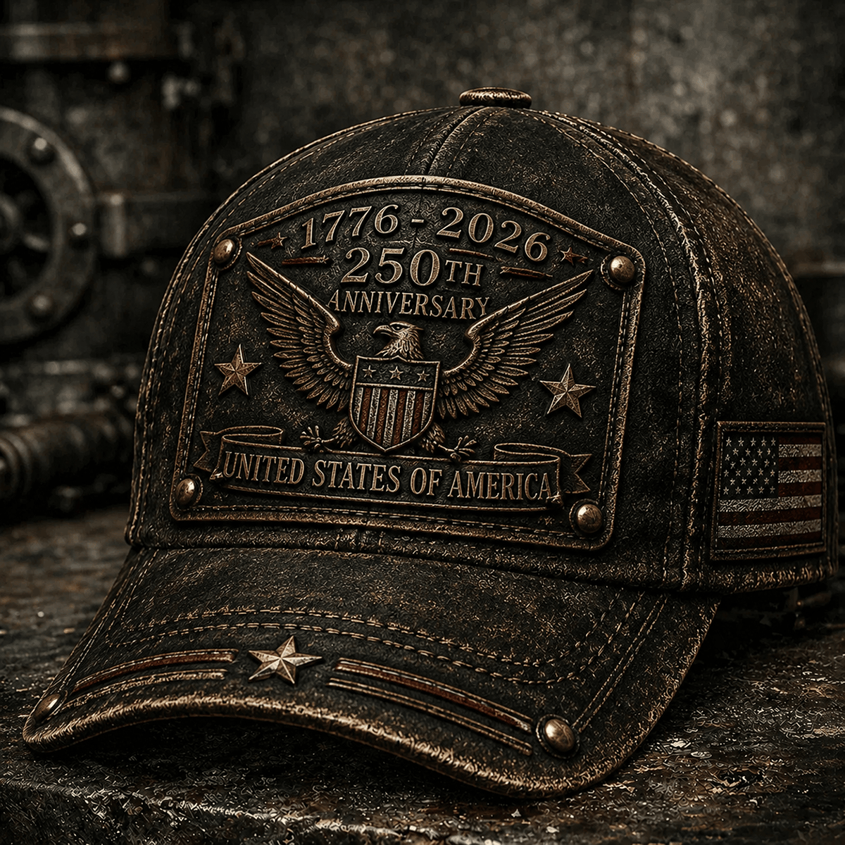 1776-2026 250th Anniversary United States Of America Printed Vintage Cap Patriotic USA Flag American Eagle Independence Day Baseball Hat