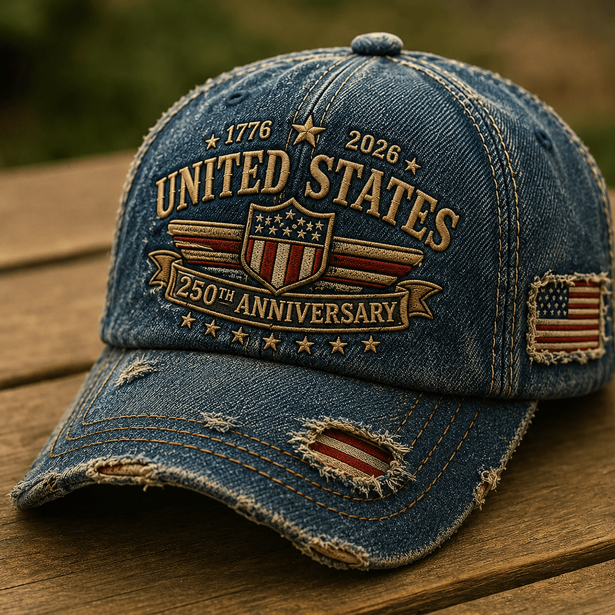 1776 2026 United States 250th Anniversary Printed Vintage Cap Patriotic USA Independence Day Hat Fourth of July Gift