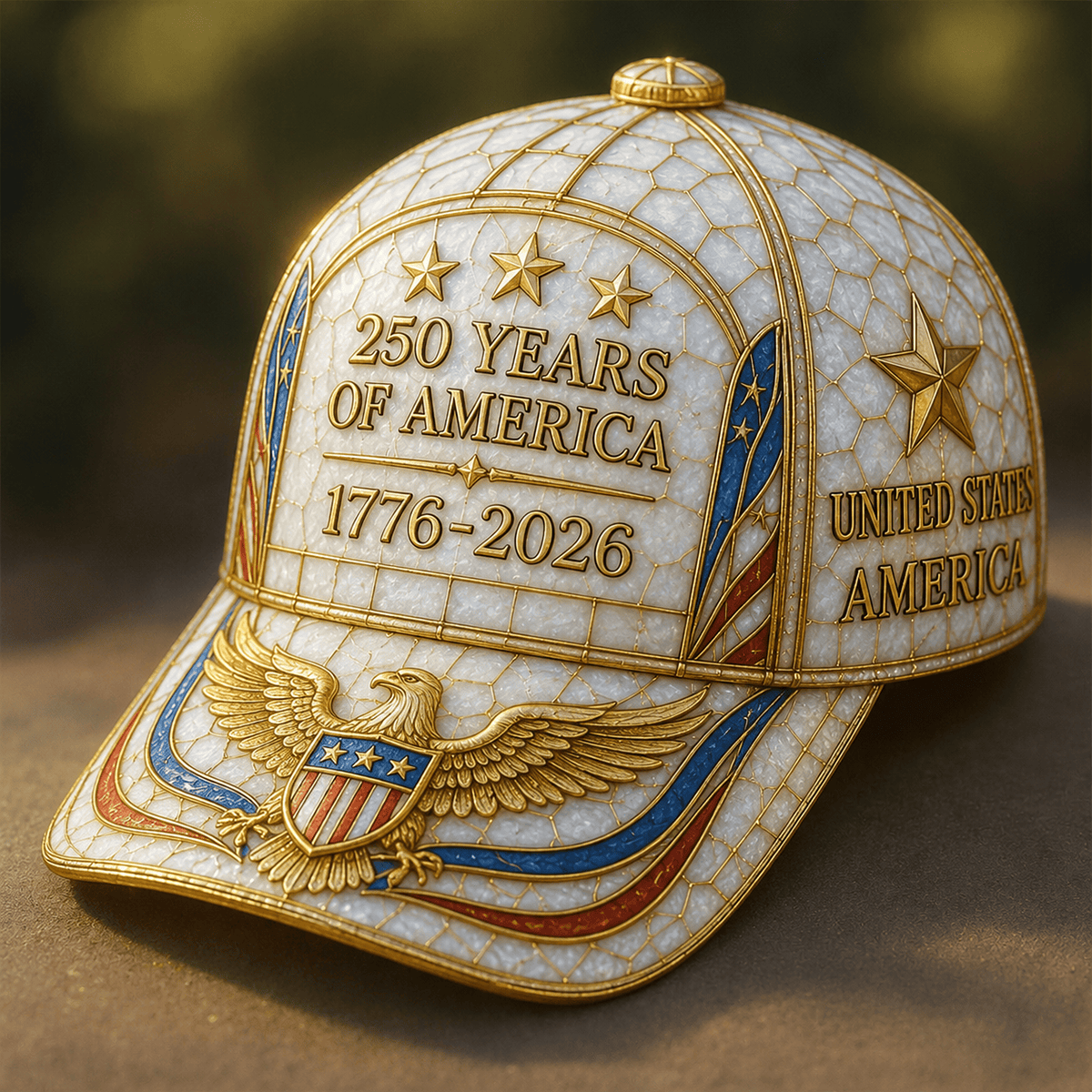 250 Years of America 1776-2026 Eagle Printed Cap Patriotic Gift United States America 250th Anniversary Independence Day Hat