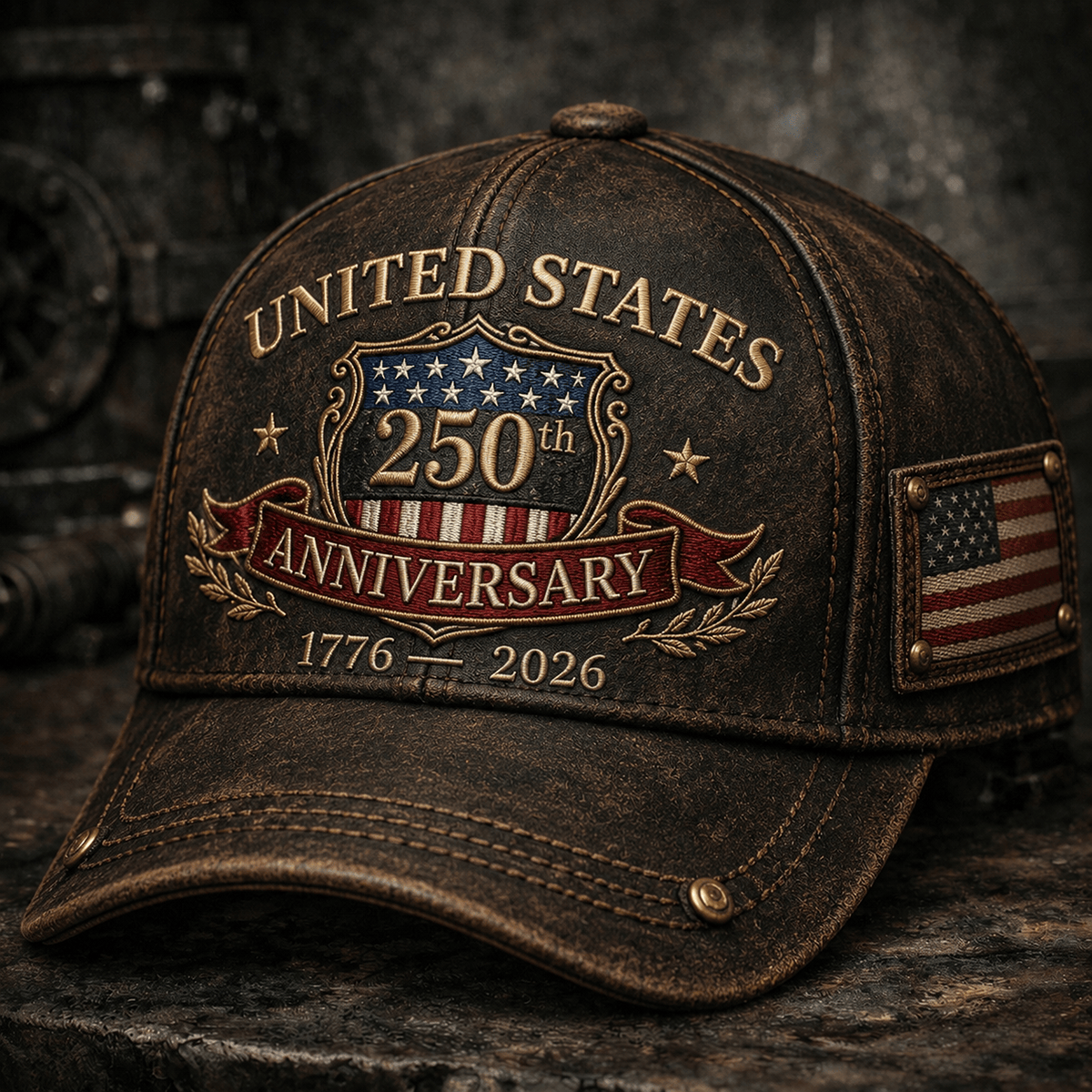 United States 250th Anniversary 1776 2026 Printed Vintage Cap Patriotic USA Flag Independence Day Gift for Men and Women
