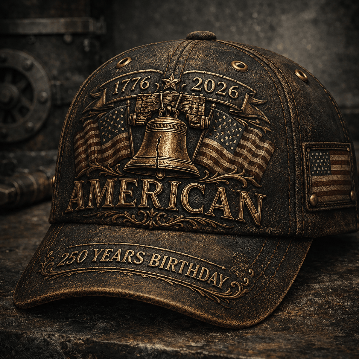 1776 2026 American 250 Years Birthday Printed Cap Liberty Bell Patriotic USA Flag Independence Day Gift Veterans Memorial Day Hat