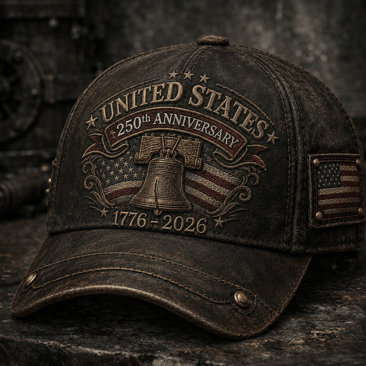 United States 250th Anniversary 1776–2026 Liberty Bell Printed Cap Patriotic American Flag Independence Day Gift for Men