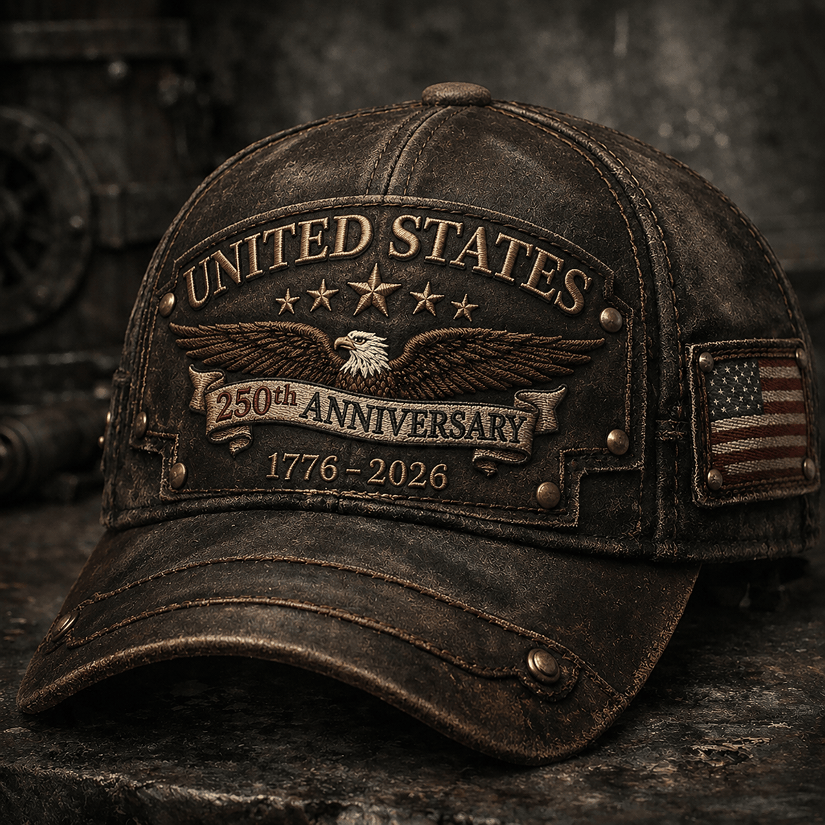United States 250th Anniversary 1776-2026 Eagle Printed Cap Patriotic USA Independence Day Veteran Gift for Men Dad Grandpa