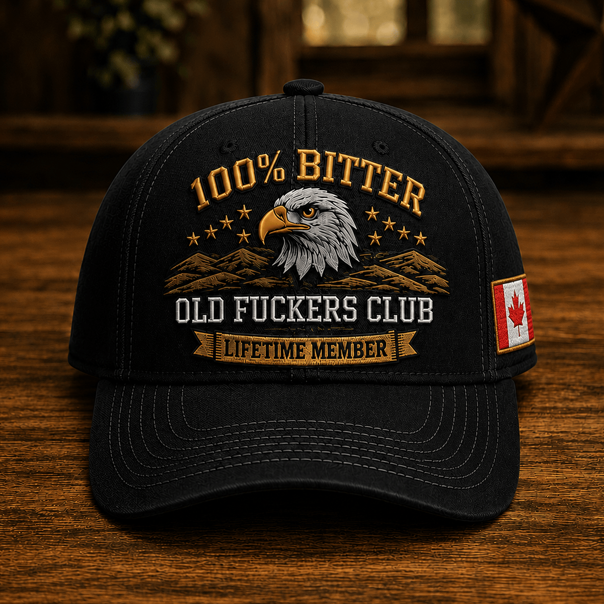Bitter Old Fuckers Club Lifetime Member Printed Cap Eagle Graphic Canada Gift for Dad Grandpa Patriotic Trucker Hat