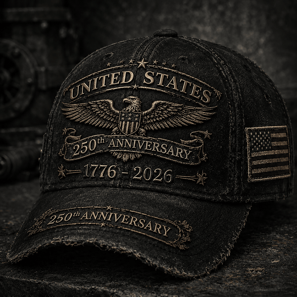United States 250th Anniversary 1776-2026 Printed Trucker Cap Patriotic Eagle American Flag Independence Day Veteran Gift