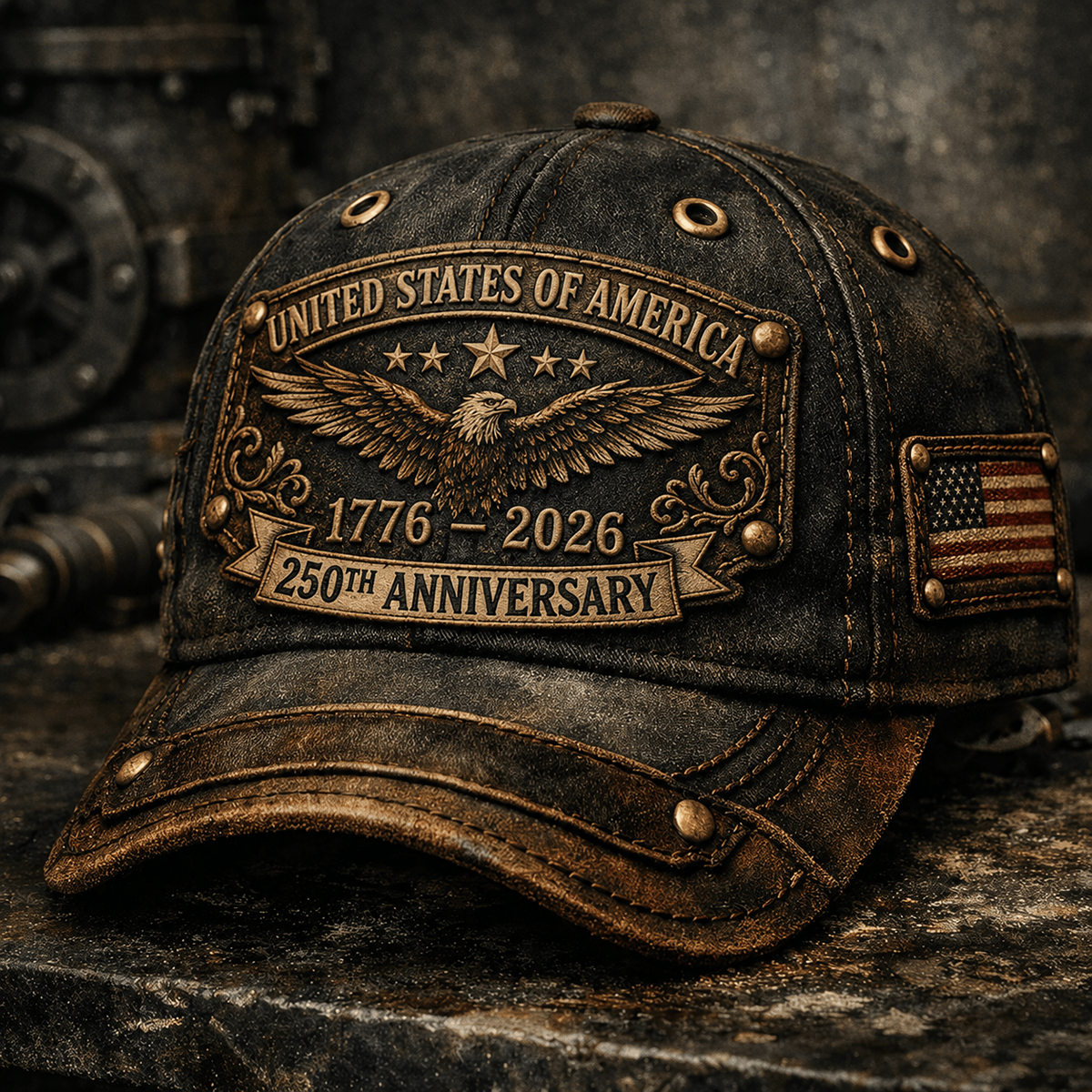United States of America 1776 2026 250th Anniversary Printed Vintage Cap American Eagle Patriotic Hat USA Independence Day Gift