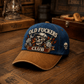Old Fuckers Club Skull Mechanic Printed Cap Funny Trucker Hat Baseball Cap Garage Worker Gift for Men Dad Grandpa
