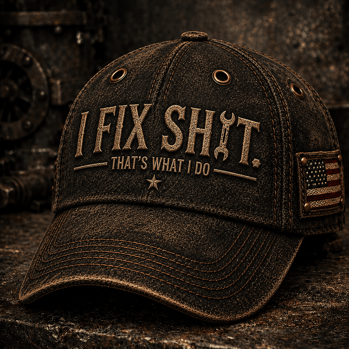 I Fix Shit That's What I Do Printed Baseball Cap, Funny Mechanic Hat, Wrench Graphic Cap, Auto Mechanic Gift for Men, Garage Humor Hat