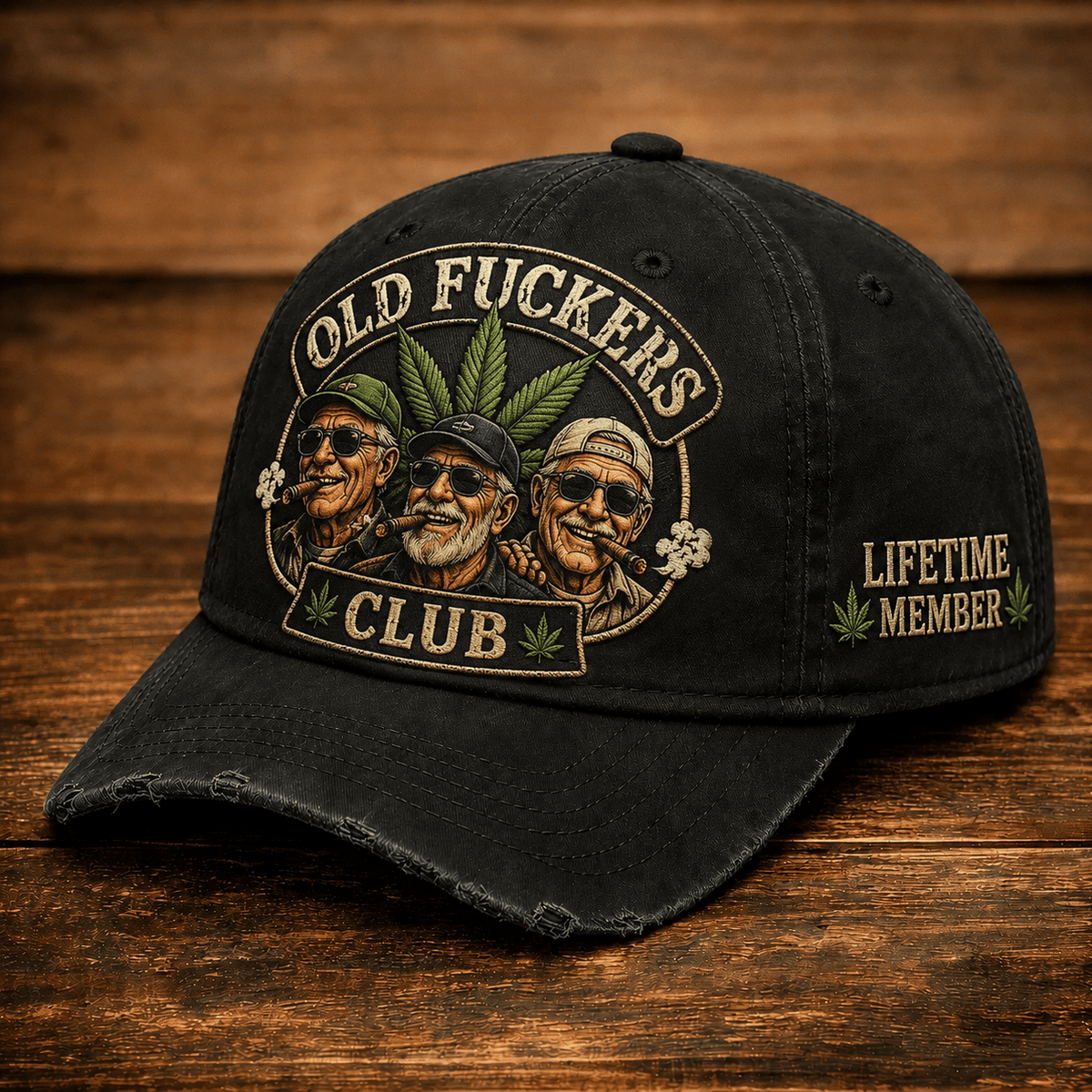 Old Fuckers Club Printed Cap, Funny Old Men Graphic Hat, Lifetime Member Humor, Funny Gift for Dad Grandpa and Older Men