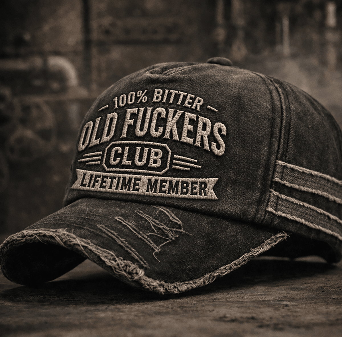 Old Fuckers Club Lifetime Member Printed Cap, Funny Old Man Baseball Hat, Vintage Humor Gift for Men