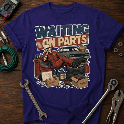 Waiting On Parts Mechanic Printed T-Shirt, Funny Auto Repair Shirt for Men, Garage Mechanic Humor Tee, Car Lover Gift