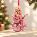 Dolly Parton Pink Disco Ball Acrylic Christmas Ornament