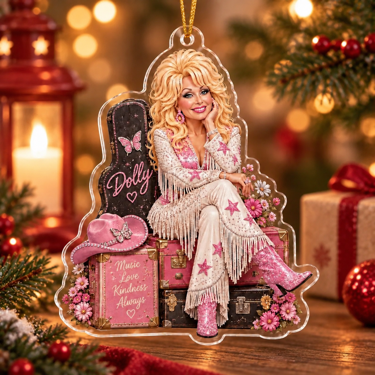 Dolly Parton Angel Acrylic Ornament Legend Tribute Keepsake