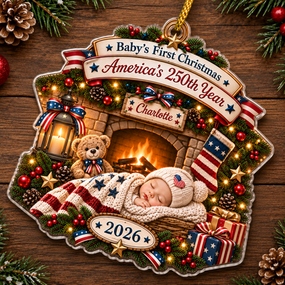 Baby First Christmas America's 250th Year Acrylic Ornament