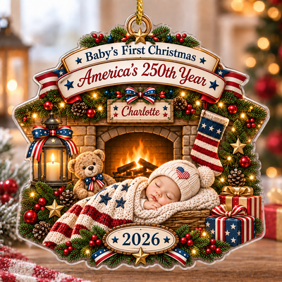 Baby First Christmas America's 250th Year Acrylic Ornament