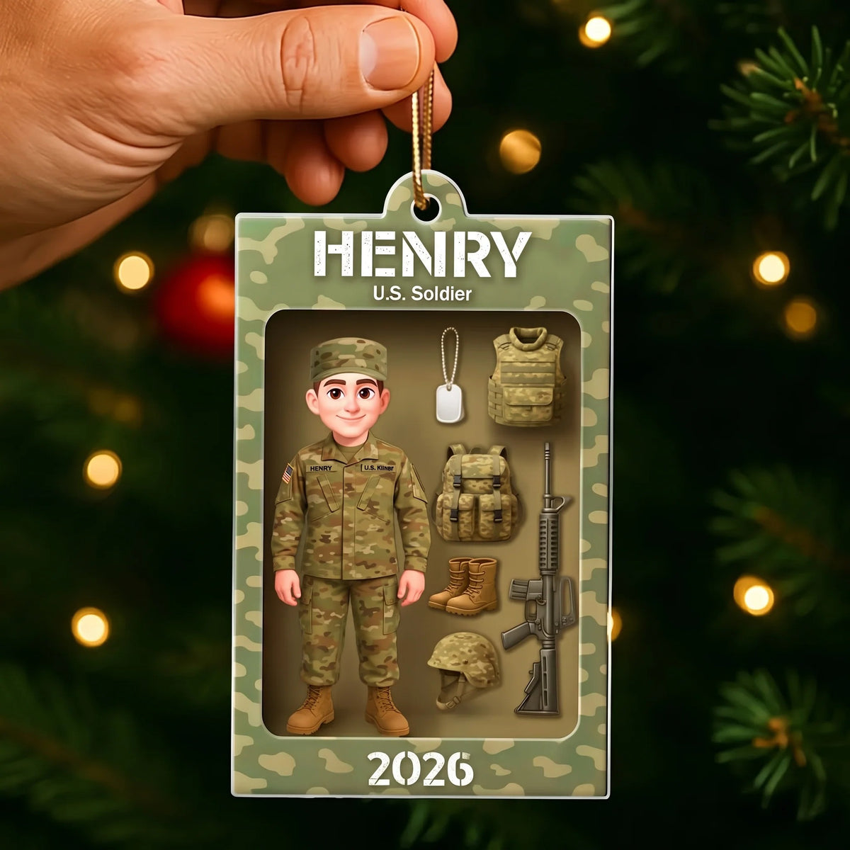Personalized Military Action Figure Ornament, Christmas Gift For Military Dad, Husband