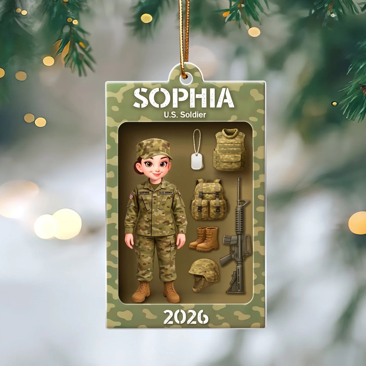 Personalized Military Action Figure Ornament, Christmas Gift For Military Dad, Husband
