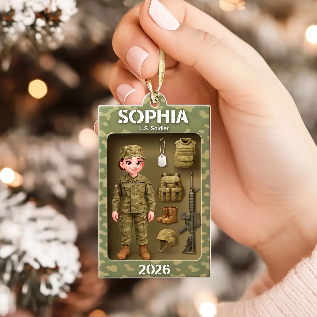 Personalized Military Action Figure Ornament, Christmas Gift For Military Dad, Husband